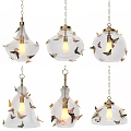 Elegant Butterfly Glass Chandeliers With Gold Chain And Unique Shapes