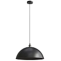 Black Modern Round Pendant Light with Hanging Cable and Smooth Surface Design 3d model