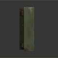 Old Green Rusty Lockers Standing On Worn Damaged Tile Floor 3d model