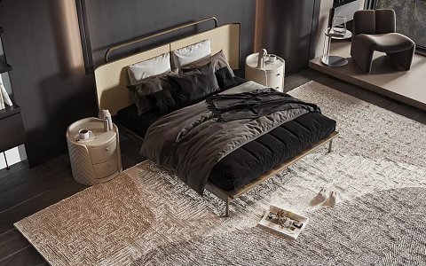Modern style commodity bed 3d model