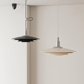 Bauhaus chandelier flying saucer lamp 3d model