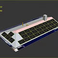 Solar Panel Array On Roof With Various Sections And White Component Design