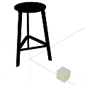 Modern Stylish Bar Stools With Black And Silver Metal Frame Design 3d model