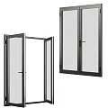 Sleek Black Frame Sliding Doors With Glass Panels And Modern Design For Home