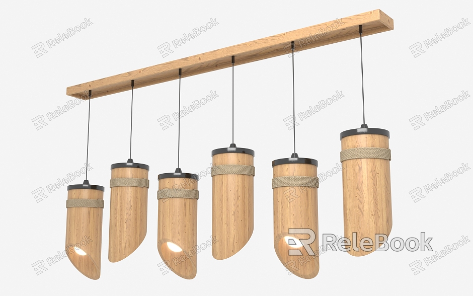 Chandelier Wood Grain Lamp Art Chandelier Bamboo Downlight Arrangement Lamps Combination Chandelier Living Room Lamps Dining Room Lamps Art Device Chinese Chandelier Art model