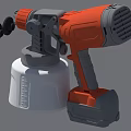 Orange And Gray Cordless Drill With Multiple Drill Bits On White Base 3d model