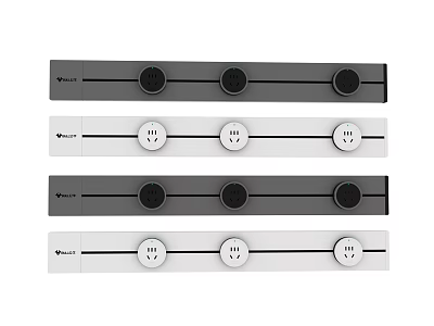 Modern Switch Panels With Black And White Button Design And Multiple Switches 3d model
