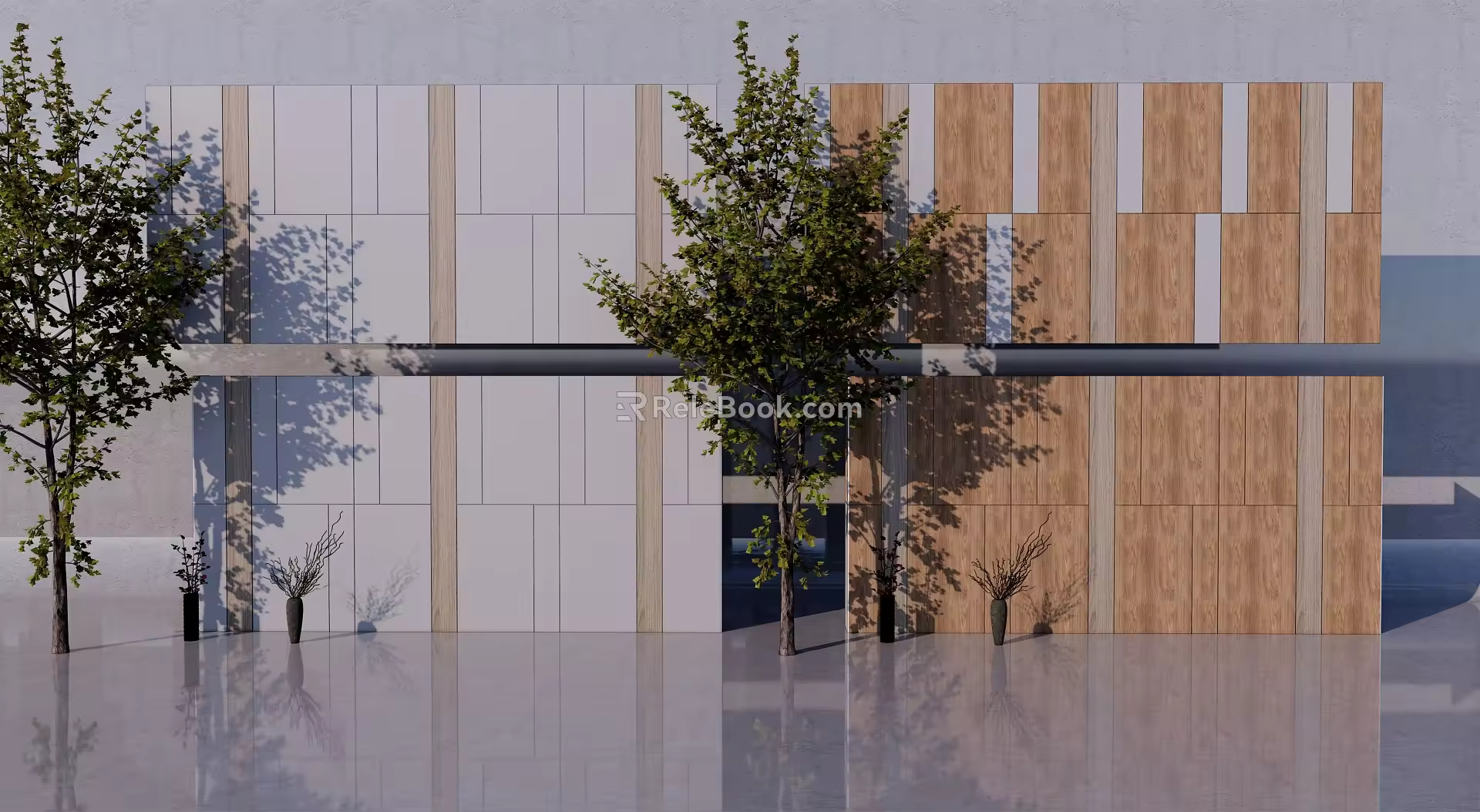 Modern background wall panel partition 3d model
