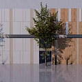 Modern background wall panel partition 3d model