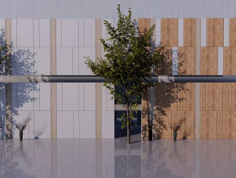 Modern background wall panel partition 3d model