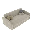 Modern Light Gray Two Seater Sofa With Soft Throw Pillows And Smooth Upholstery 3d model