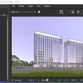 Modern High Rise Residential Building Exterior With Glass Curtain Wall And Urban Surroundings