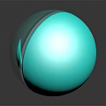 Turquoise Glass Sphere Decorative Ornament Set With Smooth Shiny Surface And Reflective Base