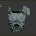 Worn Battle Inspired Armored Vest With Spikes And Red Stains Detail