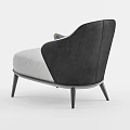 Modern Single Sofa With Gray Pillows And Curved Armrests Design 3d model