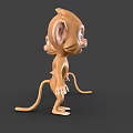 Cartoon Monkey 3D Models With Front And Back Views Big Ears Blue Eyes Open Arms