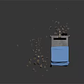 Functional Desk With Green Digital Display Blue Cover Mobile Wheels And Sturdy Frame