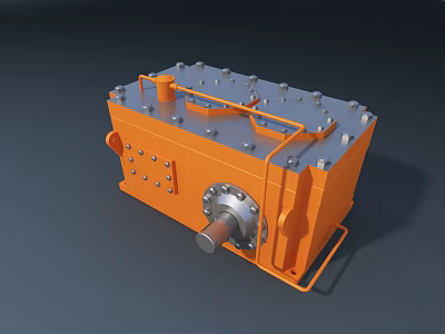 Intelligent Machine With Orange Metal Structure Bolts Handle And Circular Interface Design 3d model