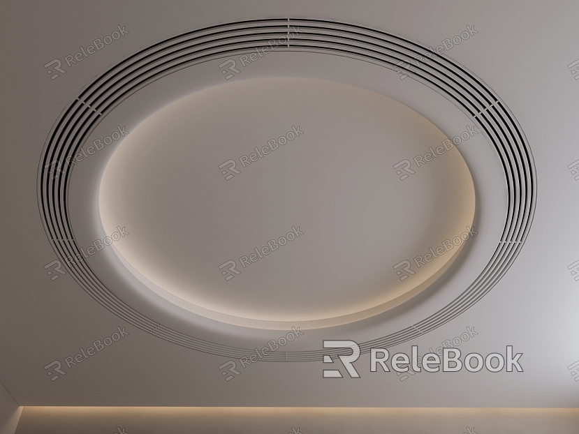 Modern cream ceiling circular arc ceiling circular air outlet model