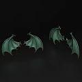 Elegant Green Wing Shaped Decorative Ornament Two Piece Set for Home Decor