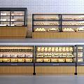 Modern Display Cabinet Bread Cabinet Baking Cabinet 3d model