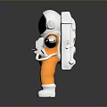 Game Movie Character Astronaut In White Helmet And Orange Spacesuit Arms Outstretched