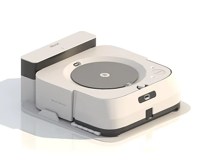 Efficient Modern White Washing Machine With Circular Control Panel And Compact Design 3d model