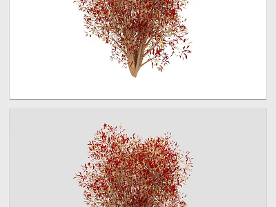 Vibrant Garden Arbor With Red And Yellow Lush Foliage For Landscaping Design 3d model