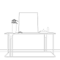 Modern end view table side cabinet 3d model