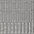 Decorative White Balusters With Various Ornate Designs For Staircase And Interior Railings