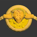 Exquisite Golden Toad Sculpture Carving with Gold Coins in Treasure Bowl
