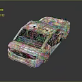Pixel Blocky Police Car With White Body And Light Bar Details