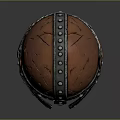 Medieval Warrior Helmet With Metal Leather Riveted Design And Scratched Surface