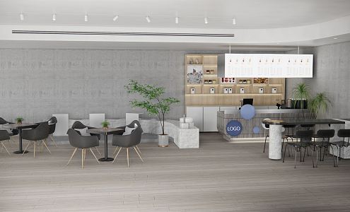 Modern Milk Tea Shop Bar 3d model