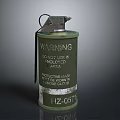 Green Military Grenade With Warning Label And Serial Number IZ0574