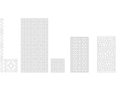 Ornate Room Dividers With Various Intricate Geometric Patterns For Home Interior Design 3d model