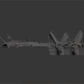 Detailed Industrial Mechanical Equipment With Complex Metal Structure And Components