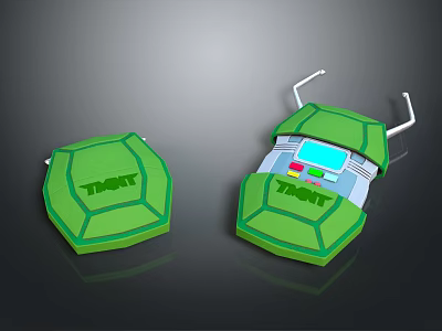 Two Green TNT Electronic Devices With Control Panel And Antennas Design 3d model
