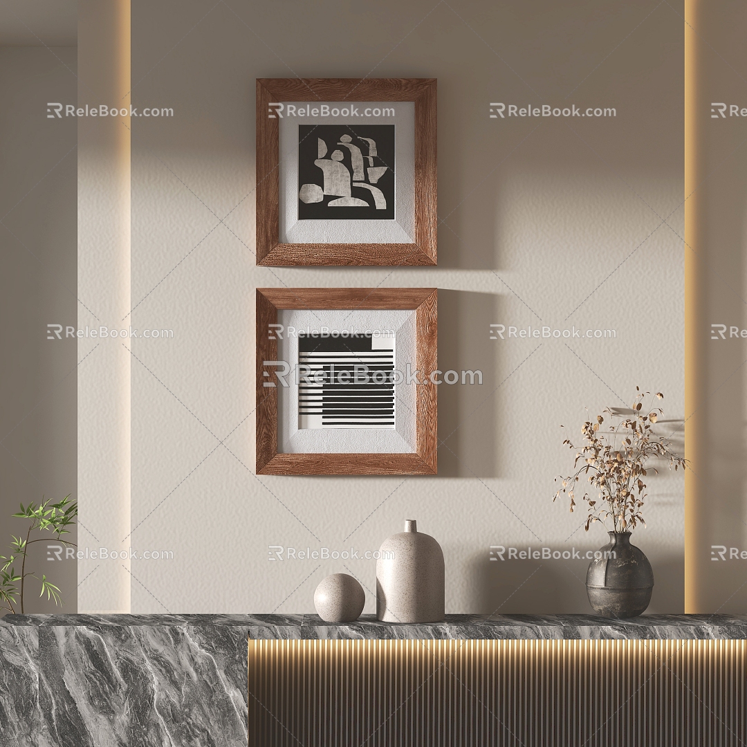 Modern Abstract Decorative Hanging Painting 3d model