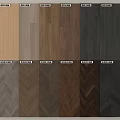 Various Colored Wooden Flooring With Natural Grain And Herringbone Patterns