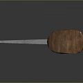Durable Kitchen Knife With Stainless Steel Blade And Brown Wooden Handle