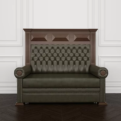 Vintage Sofa Leather Sofa Card Seat Sofa 3d model