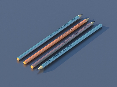 Pen Brush Pencil Stationery 3d model