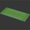 American Football Field Model With Green Turf And White Yard Line Markings
