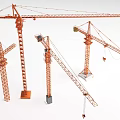 Tower Cranes As Public Construction Equipment With Various Structures And Sizes