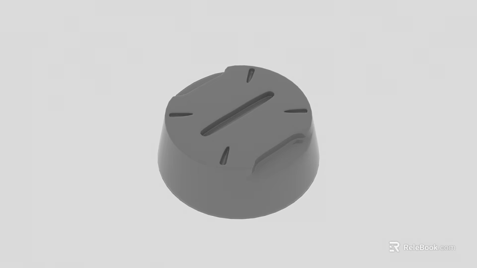 Gray Circular Road Infrastructure Component With Slots And Grooves Design 3d model 