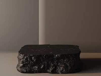 Modern Living Room Sofa And Coffee Table Set With Black Rock Like Natural Texture 3d model