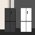 Gray and White Modern Four Door Refrigerators with Sleek Stylish Design
