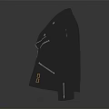 Black Leather Motorcycle Jacket With Metal Zippers And Classic Buttons Design