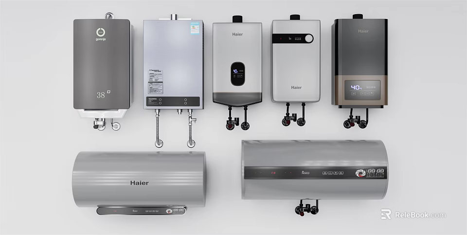 Haier Electric Water Heaters Modern Design Various Types Silver Finish Wall Mounted For Home Use 3d model 